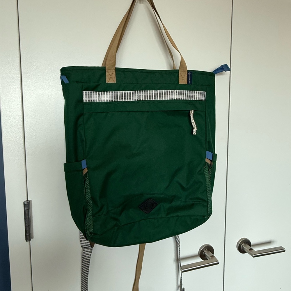 United By Blue Green Backpack with Tan Straps